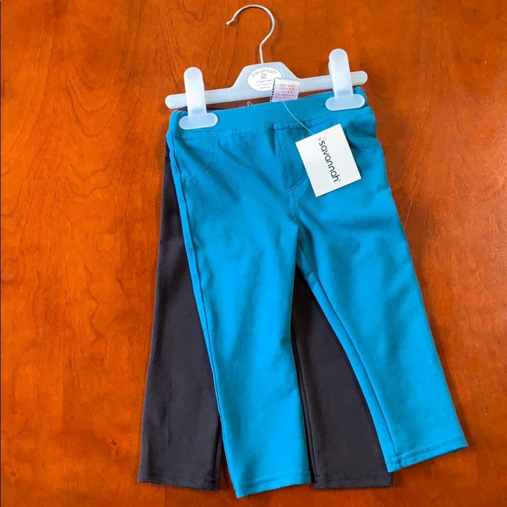NWT Savannah 2 Jeggings teal black 12m